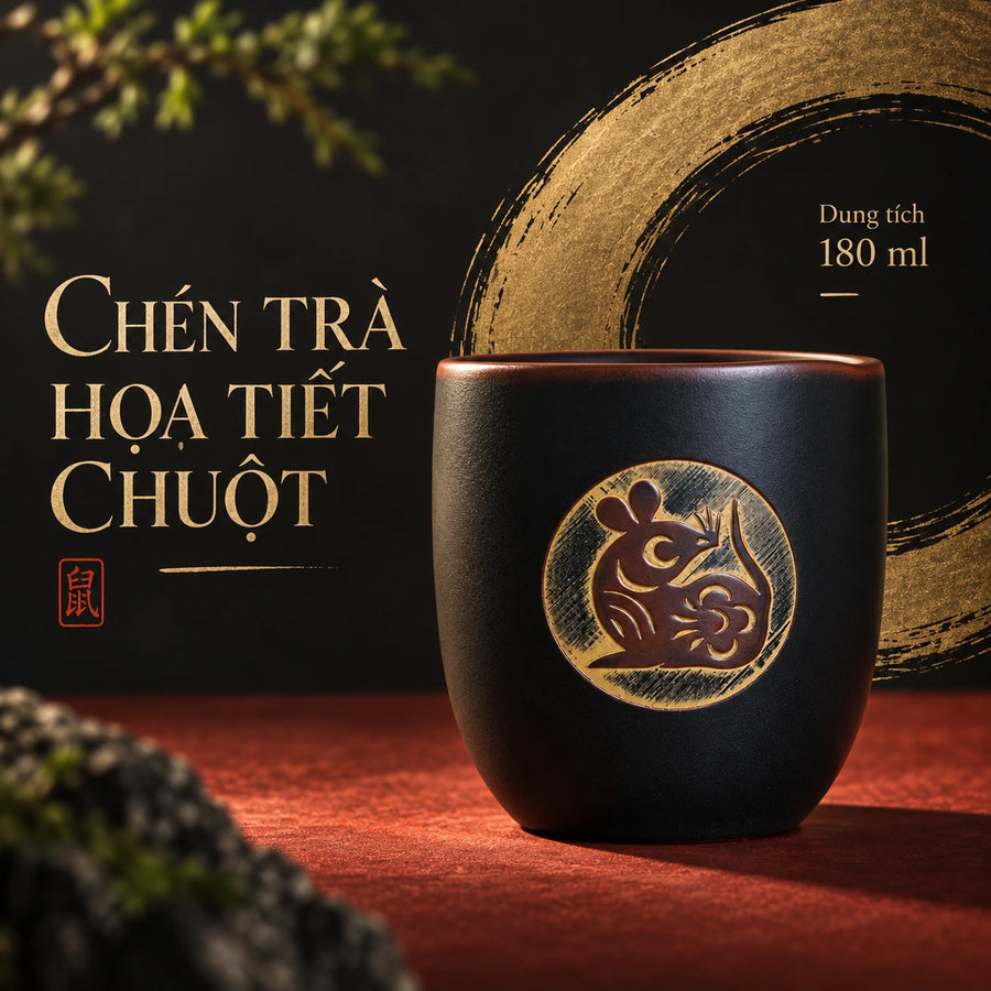 陶礼<新春好礼>【茶盏】广西钦州坭兴陶十二生肖中式杯窑烧180ml F01 Vietnamese