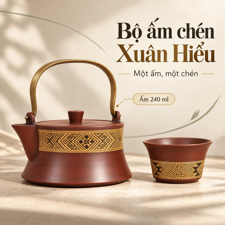 陶礼【春晓】广西钦州坭兴陶提梁壶茶具中式一壶一杯240ml F01 Vietnamese