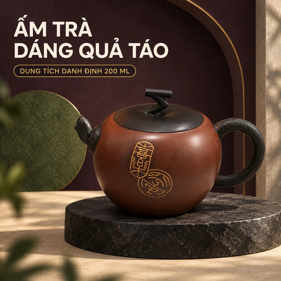 陶礼【喜乐】广西钦州坭兴陶中式茶壶大师壶单壶苹果型200ml容量 F01 Vietnamese