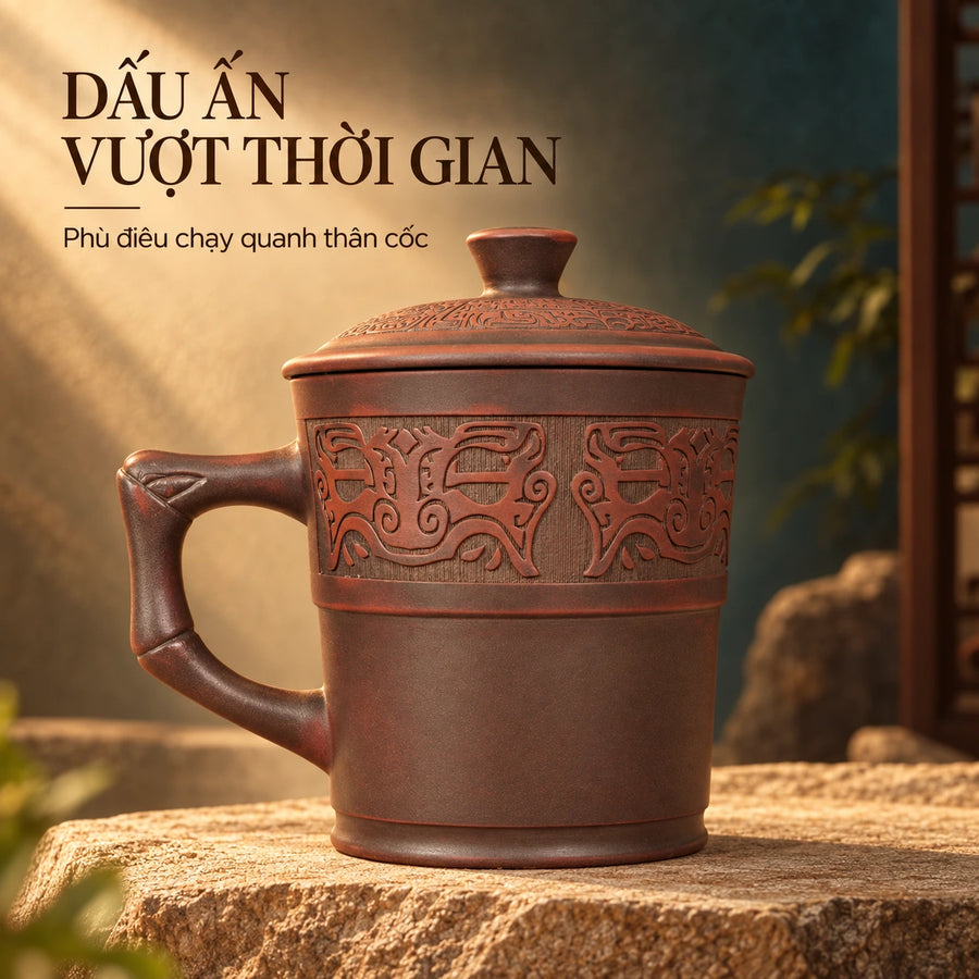 陶礼【时空之旅】广西钦州坭兴陶单层水杯电窑烧制办公水杯400ml F01 Vietnamese