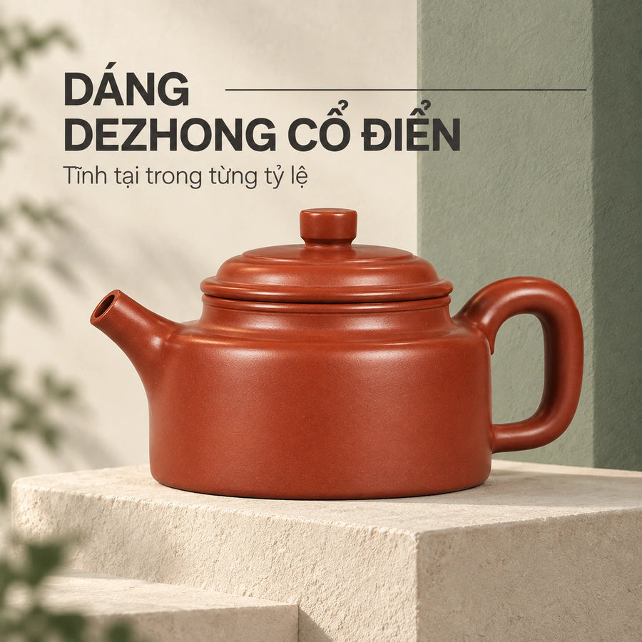陶礼【承古】广西钦州坭兴陶手工复烧德钟壶100ml F01 Vietnamese