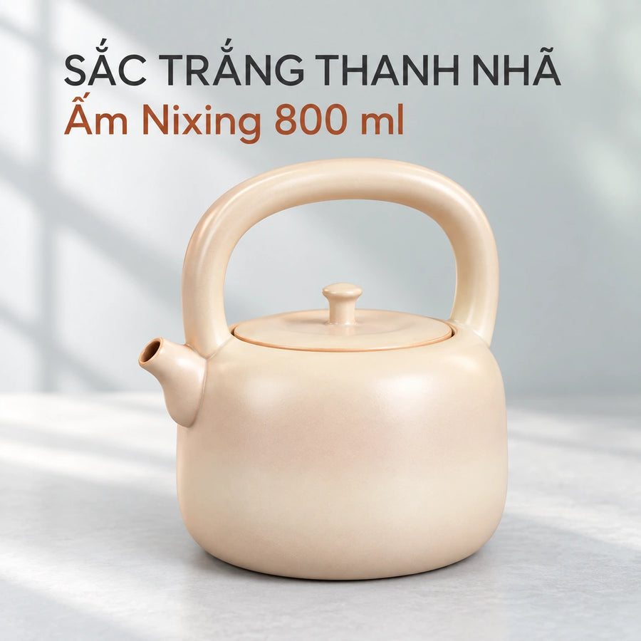 陶礼【白娘子】广西钦州坭兴陶白泥电陶炉800ml（可电陶炉不可明火） F01 Vietnamese