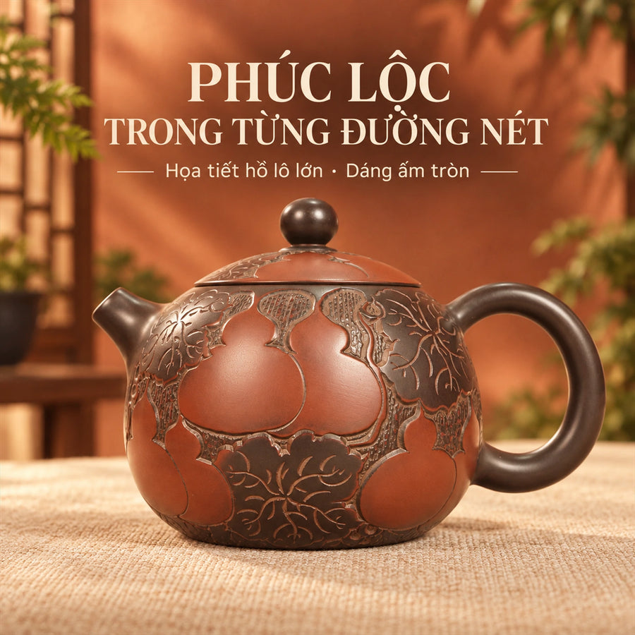 陶礼【福禄】钦州坭兴陶泡茶西施壶250ml高档茶壶纯手工家用泡壶 F01 Vietnamese