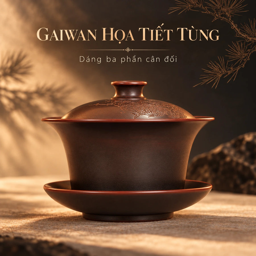 陶礼【劲松】广西钦州坭兴陶茶具纯手工泡茶器高档家用盖碗130ml F01 Vietnamese