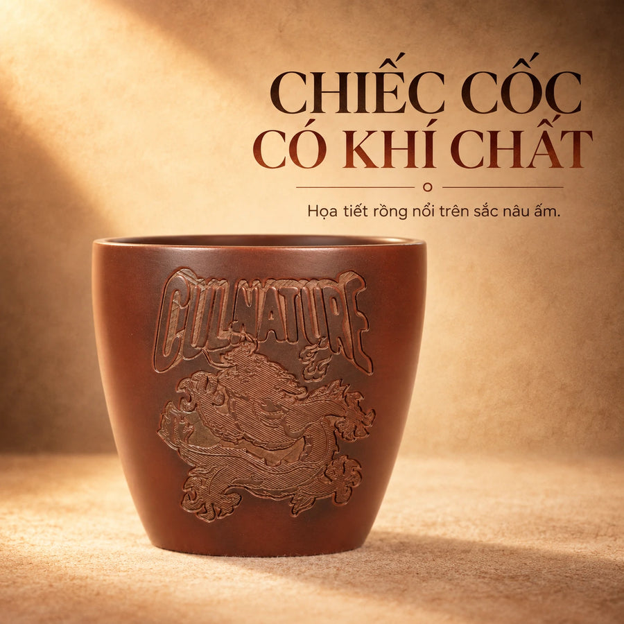 陶礼【炎龙】广西钦州坭兴陶水杯茶杯龙纹主人杯茶具175ml大容量 F01 Vietnamese
