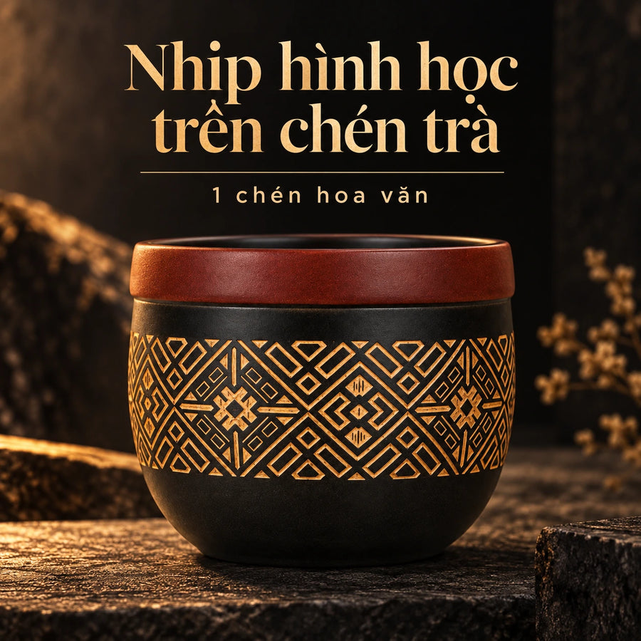 陶礼【龙凤呈祥】广西钦州坭兴陶茶杯茶具黑金描金刻字主人杯75ml F01 Vietnamese