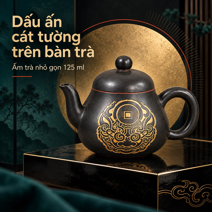 陶礼【招财】广西钦州坭兴陶思婷茶壶家用高端小容量茶具125ml F01 Vietnamese
