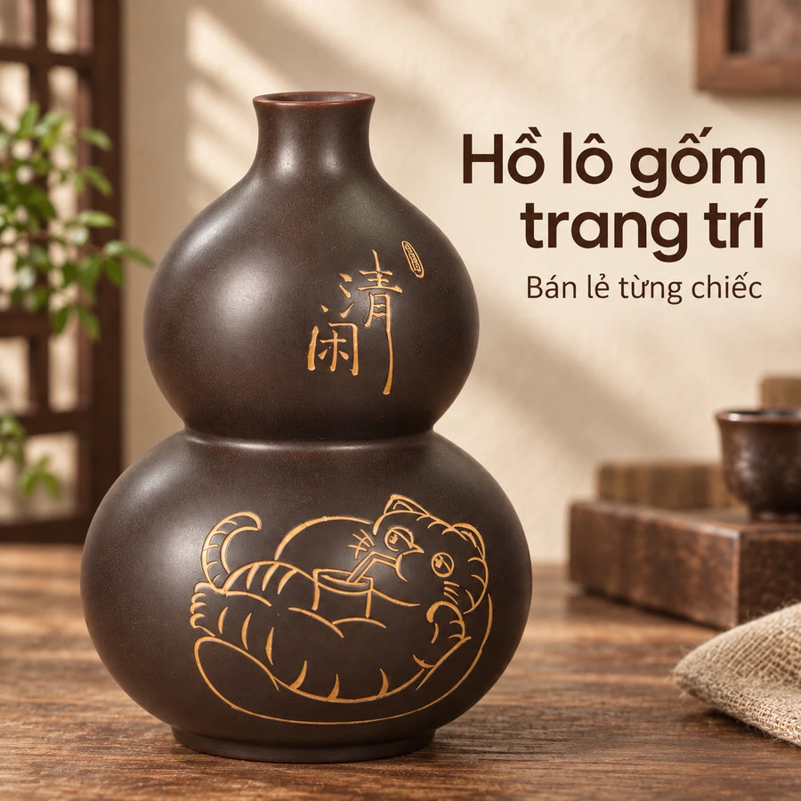 广西钦州坭兴陶葫芦摆件黑色人物（直播间沟通发货） F01 Vietnamese